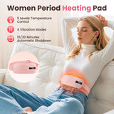 Women Menstrual Heating Pads Effective Hot Compress Period Relief Belt Rechargeable Heated Waist Massager Gifts for Female