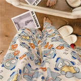 Sanrioed Anime Women Hello Kitty Pajama Pants Kawaii Kuromi Melody Spring Y2K Kt Loose Home Pants High Waist Casual Cotton Cute