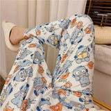 Sanrioed Anime Women Hello Kitty Pajama Pants Kawaii Kuromi Melody Spring Y2K Kt Loose Home Pants High Waist Casual Cotton Cute