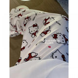 Sanrioed Anime Women Hello Kitty Pajama Pants Kawaii Kuromi Melody Spring Y2K Kt Loose Home Pants High Waist Casual Cotton Cute