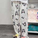Sanrioed Anime Women Hello Kitty Pajama Pants Kawaii Kuromi Melody Spring Y2K Kt Loose Home Pants High Waist Casual Cotton Cute