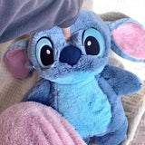Hot Water Bag Cute Stitch Plush Cartoon Heating Pad for Hands Winter Warmth Soft Fluffy Warm Water Bag with Cover Students Gift-Cuddleberry