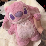 Hot Water Bag Cute Stitch Plush Cartoon Heating Pad for Hands Winter Warmth Soft Fluffy Warm Water Bag with Cover Students Gift