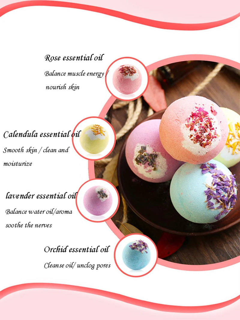 Essential Oil Bath Salts Ball Cleaning Body Exfoliating Moisturizing Bubble Balls Children Bathtub Bath Ball Shower Accessories