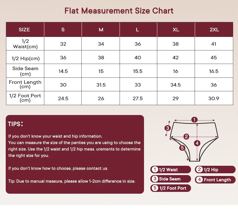 Menstrual Panties Woman Super Absorbent Menstrual Panties High Waist Bamboo Fiber Leakproof Menstruation Period Underwear Girl