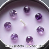 Lavender Manifestation Candle , 3oz Scented Soy Wax Brushed Silver Tin, Gift for Her & Him , with Wish Card , Law of Attraction