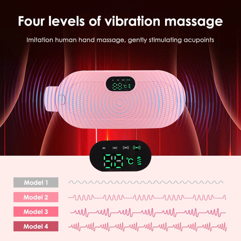 Women Menstrual Heating Pads Effective Hot Compress Period Relief Belt Rechargeable Heated Waist Massager Gifts for Female