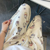 Sanrioed Anime Women Hello Kitty Pajama Pants Kawaii Kuromi Melody Spring Y2K Kt Loose Home Pants High Waist Casual Cotton Cute