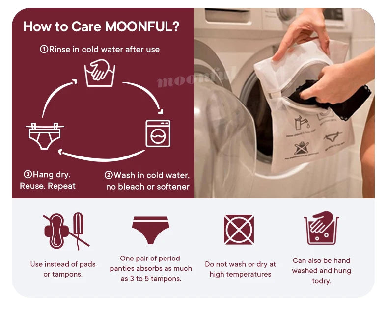 Menstrual Panties Woman Super Absorbent Menstrual Panties High Waist Bamboo Fiber Leakproof Menstruation Period Underwear Girl