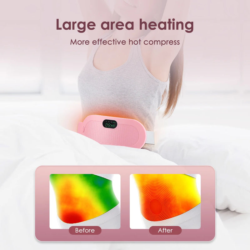 Women Menstrual Heating Pads Effective Hot Compress Period Relief Belt Rechargeable Heated Waist Massager Gifts for Female
