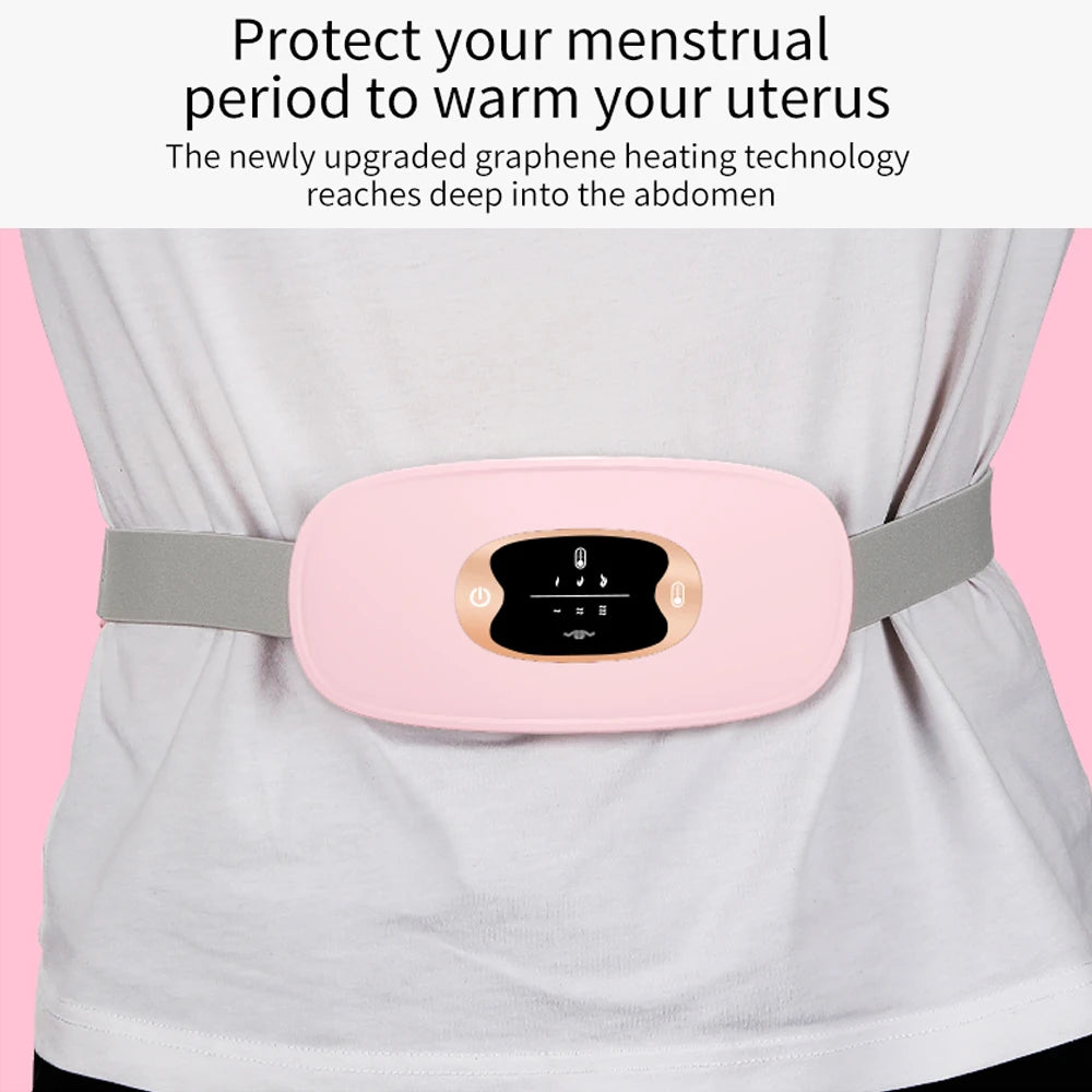 Women Menstrual Heating Pads Effective Hot Compress Period Relief Belt Rechargeable Heated Waist Massager Gifts for Female