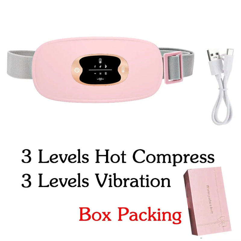 Women Menstrual Heating Pads Effective Hot Compress Period Relief Belt Rechargeable Heated Waist Massager Gifts for Female