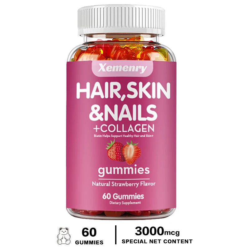 Biotin & Vitamin Gummies Maximum Potency for Healthy Hair, Skin & Nails, Hair Vitamins for Men & Women | Gluten Free