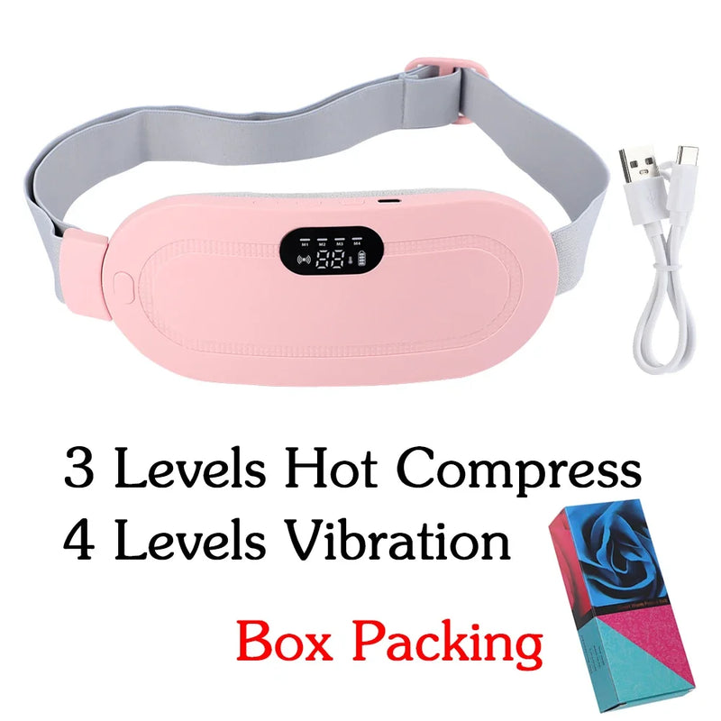 Women Menstrual Heating Pads Effective Hot Compress Period Relief Belt Rechargeable Heated Waist Massager Gifts for Female