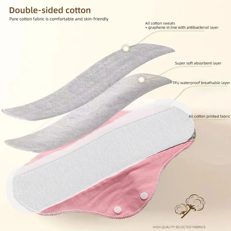 Women's Menstrual Pad Non-slip Soft Night Thickened Reusable Washable Sanitary Pad for Elderly Urine Leakage Special Care Pads