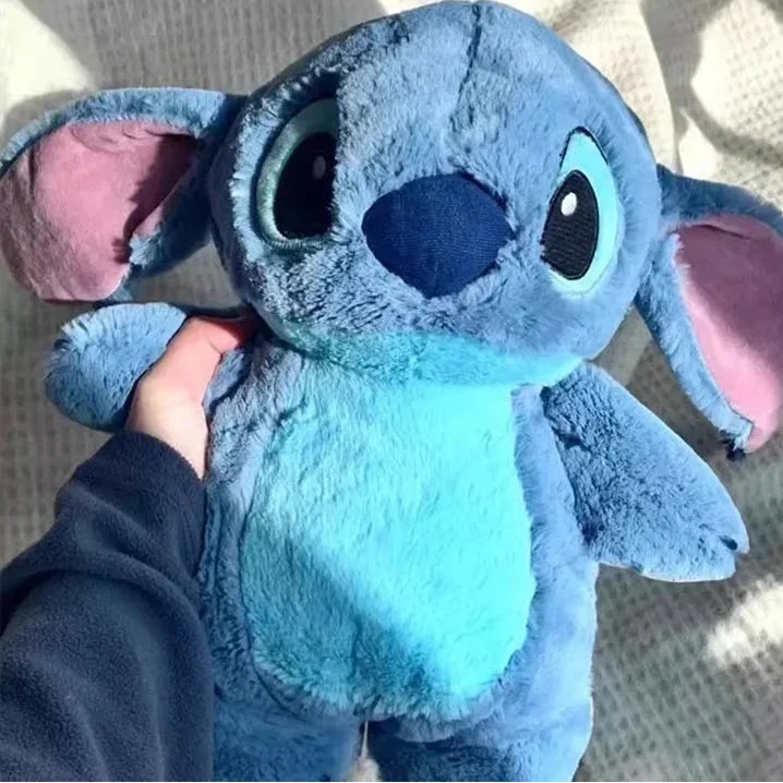 Hot Water Bag Cute Stitch Plush Cartoon Heating Pad for Hands Winter Warmth Soft Fluffy Warm Water Bag with Cover Students Gift-Cuddleberry