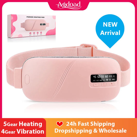 Women Menstrual Heating Pads Effective Hot Compress Period Relief Belt Rechargeable Heated Waist Massager Gifts for Female