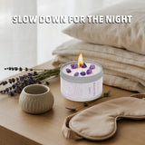 Lavender Manifestation Candle , 3oz Scented Soy Wax Brushed Silver Tin, Gift for Her & Him , with Wish Card , Law of Attraction