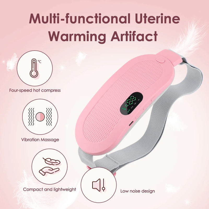 Women Menstrual Heating Pads Effective Hot Compress Period Relief Belt Rechargeable Heated Waist Massager Gifts for Female