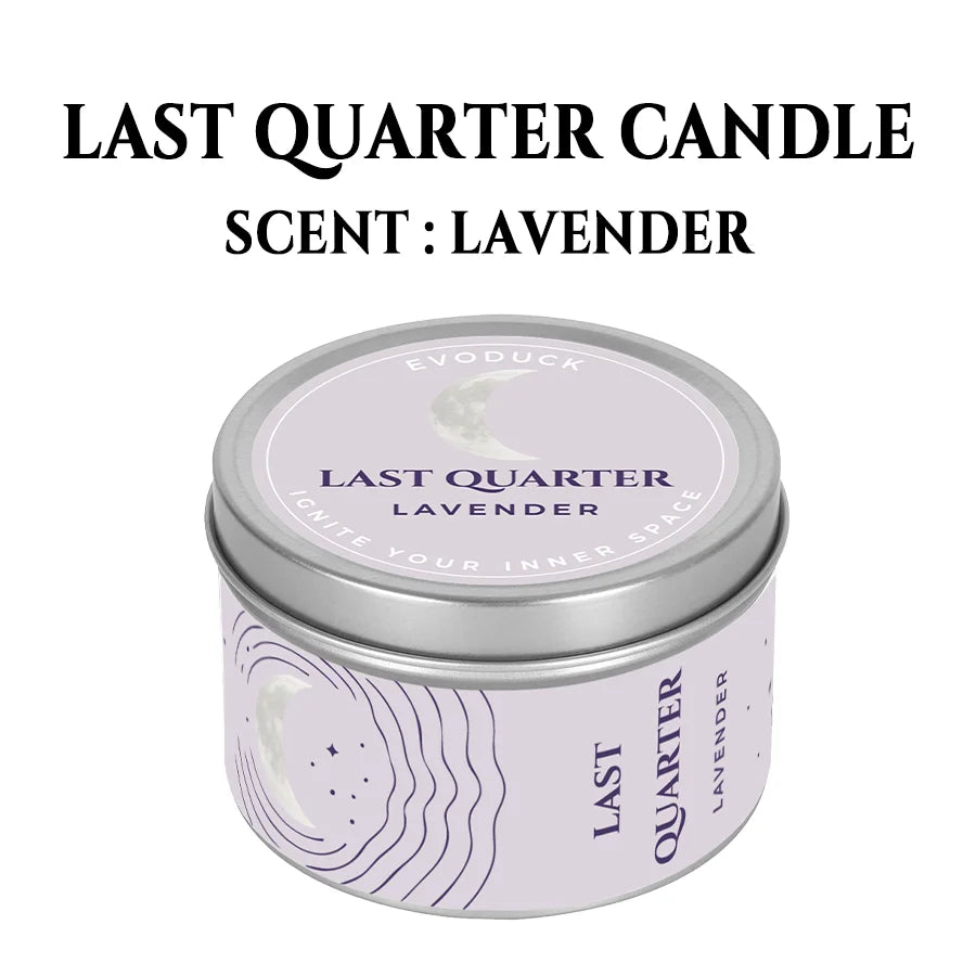 Lavender Manifestation Candle , 3oz Scented Soy Wax Brushed Silver Tin, Gift for Her & Him , with Wish Card , Law of Attraction