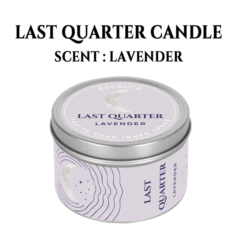 Lavender Manifestation Candle , 3oz Scented Soy Wax Brushed Silver Tin, Gift for Her & Him , with Wish Card , Law of Attraction
