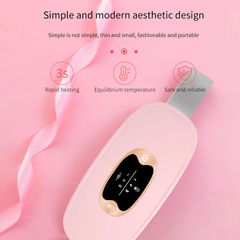 Women Menstrual Heating Pads Effective Hot Compress Period Relief Belt Rechargeable Heated Waist Massager Gifts for Female