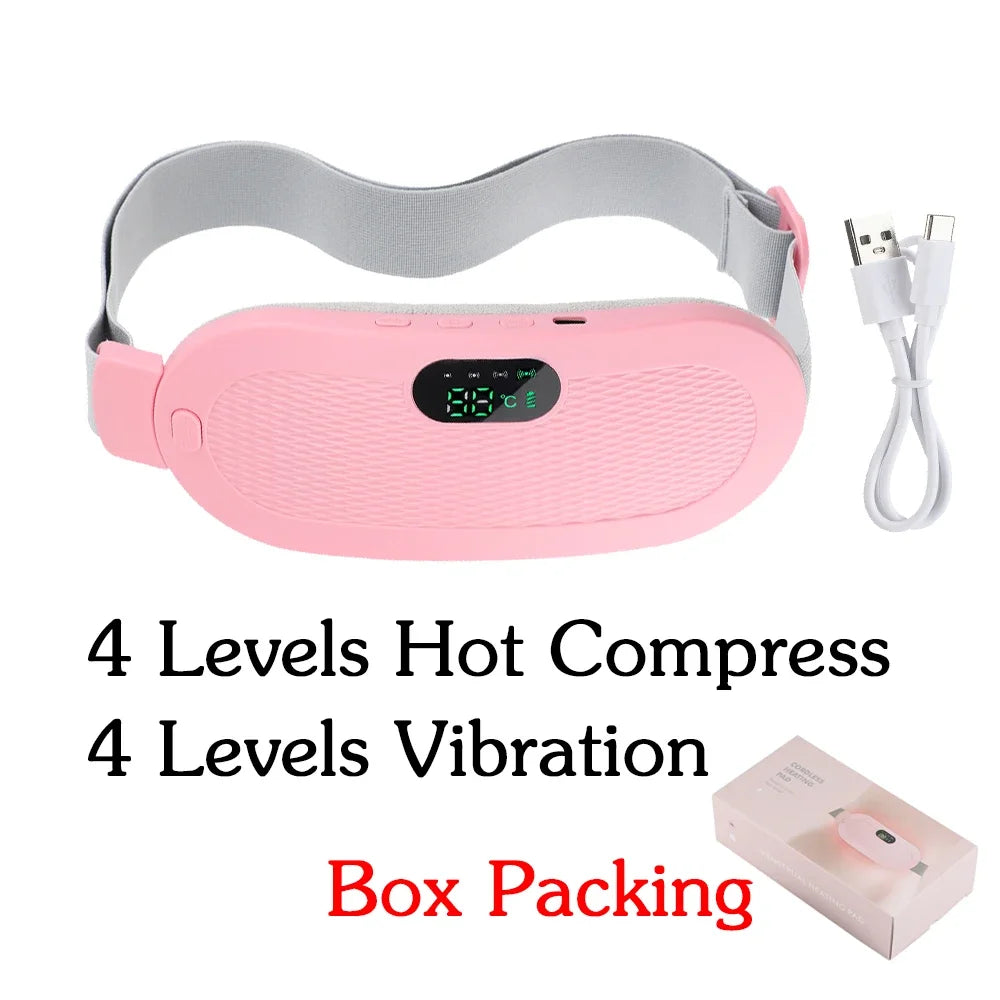 Women Menstrual Heating Pads Effective Hot Compress Period Relief Belt Rechargeable Heated Waist Massager Gifts for Female