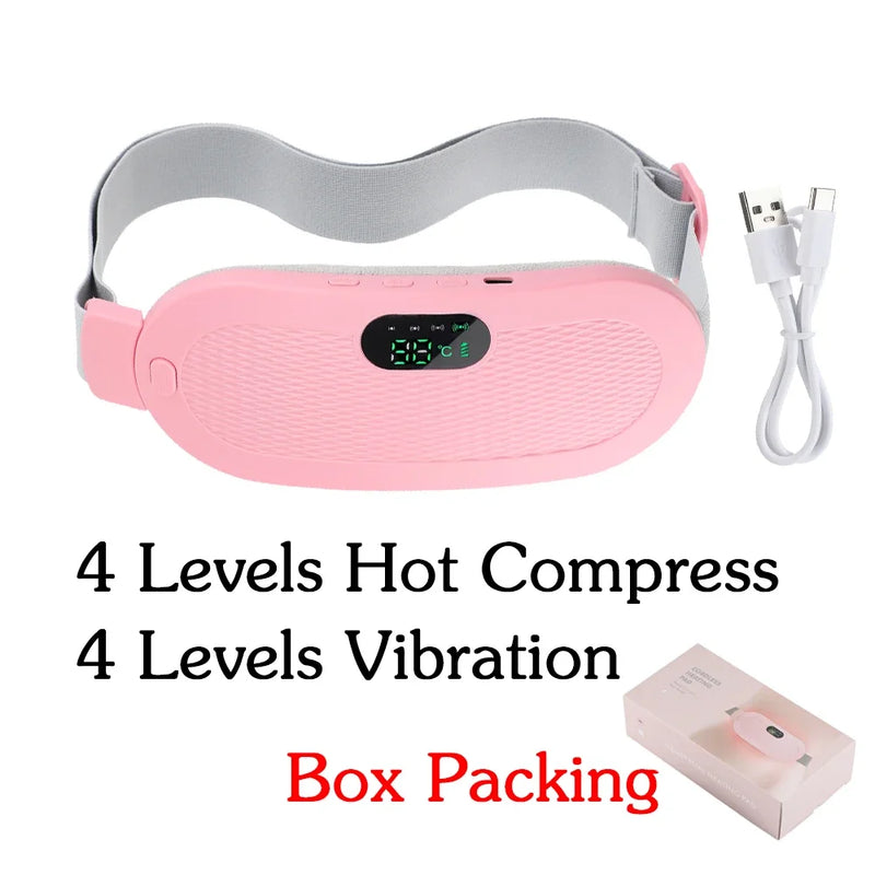 Women Menstrual Heating Pads Effective Hot Compress Period Relief Belt Rechargeable Heated Waist Massager Gifts for Female