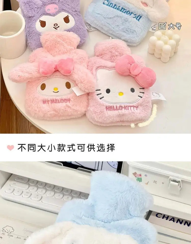New cute Hello Kitty Cinnamoroll My melody cartoon kawaii style girls winter plush portable hand warmer water hot water bottle-Cuddleberry