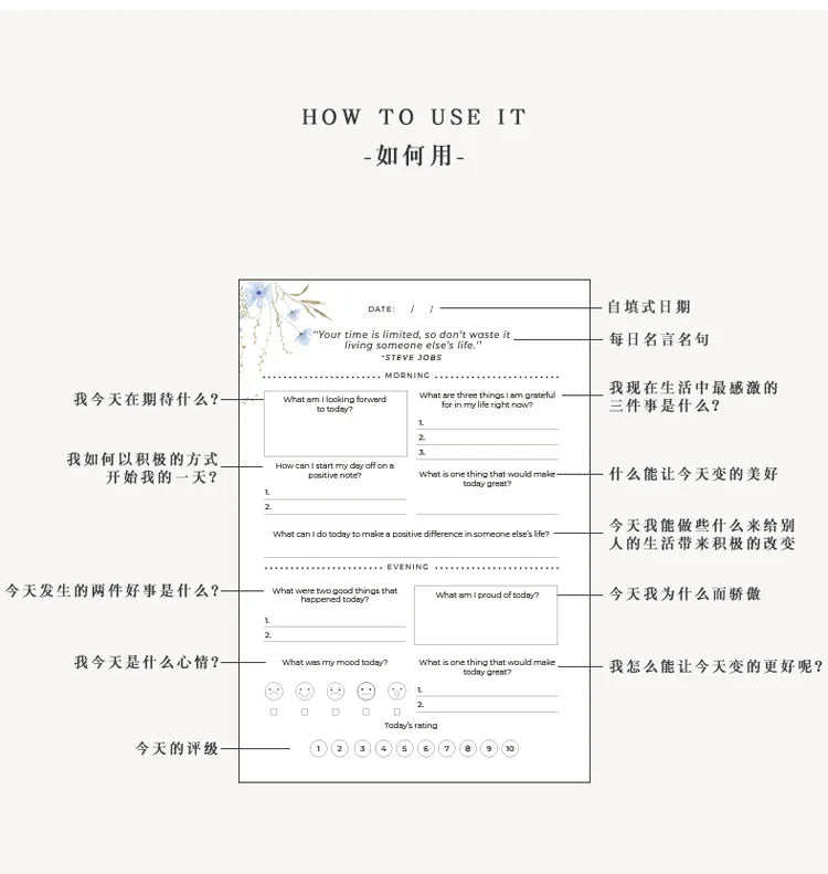 A5 Self-care Journal Weekly Monthly Daily Planner Diary Notebook for Business To Do List Agenda Notepad