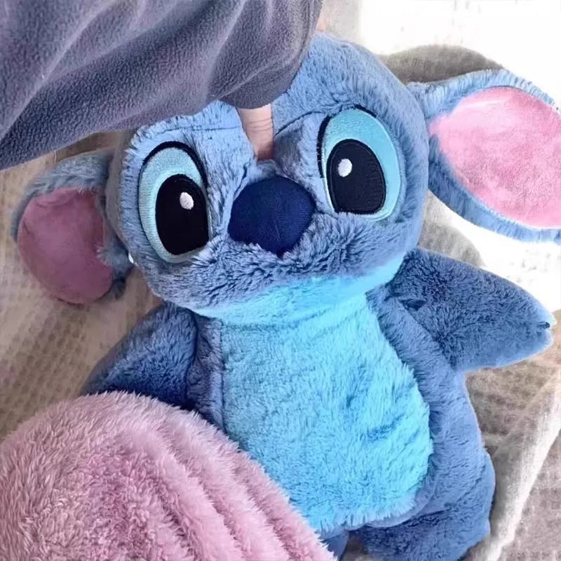 Hot Water Bag Cute Stitch Plush Cartoon Heating Pad for Hands Winter Warmth Soft Fluffy Warm Water Bag with Cover Students Gift-Cuddleberry