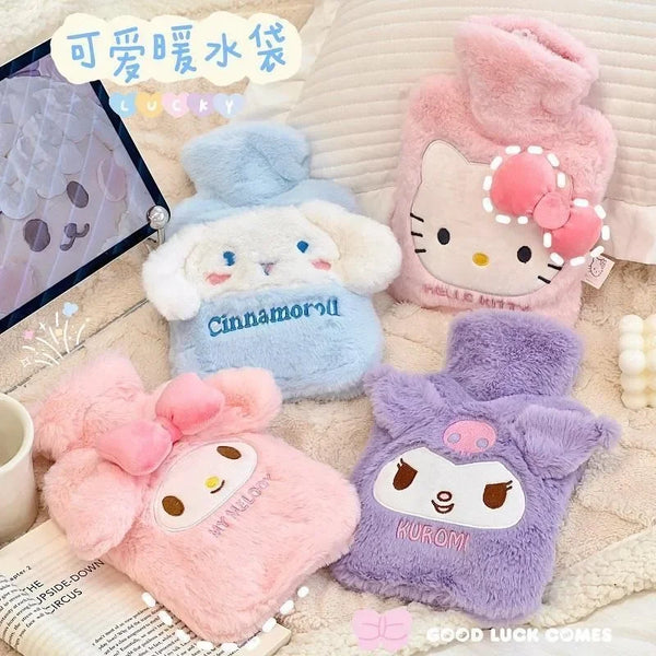 New cute Hello Kitty Cinnamoroll My melody cartoon kawaii style girls winter plush portable hand warmer water hot water bottle-Cuddleberry