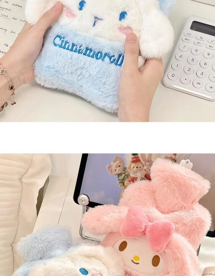 New cute Hello Kitty Cinnamoroll My melody cartoon kawaii style girls winter plush portable hand warmer water hot water bottle-Cuddleberry