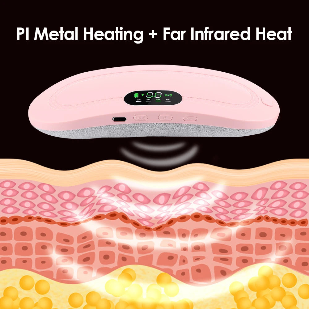 Women Menstrual Heating Pads Effective Hot Compress Period Relief Belt Rechargeable Heated Waist Massager Gifts for Female