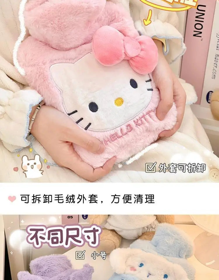 New cute Hello Kitty Cinnamoroll My melody cartoon kawaii style girls winter plush portable hand warmer water hot water bottle-Cuddleberry