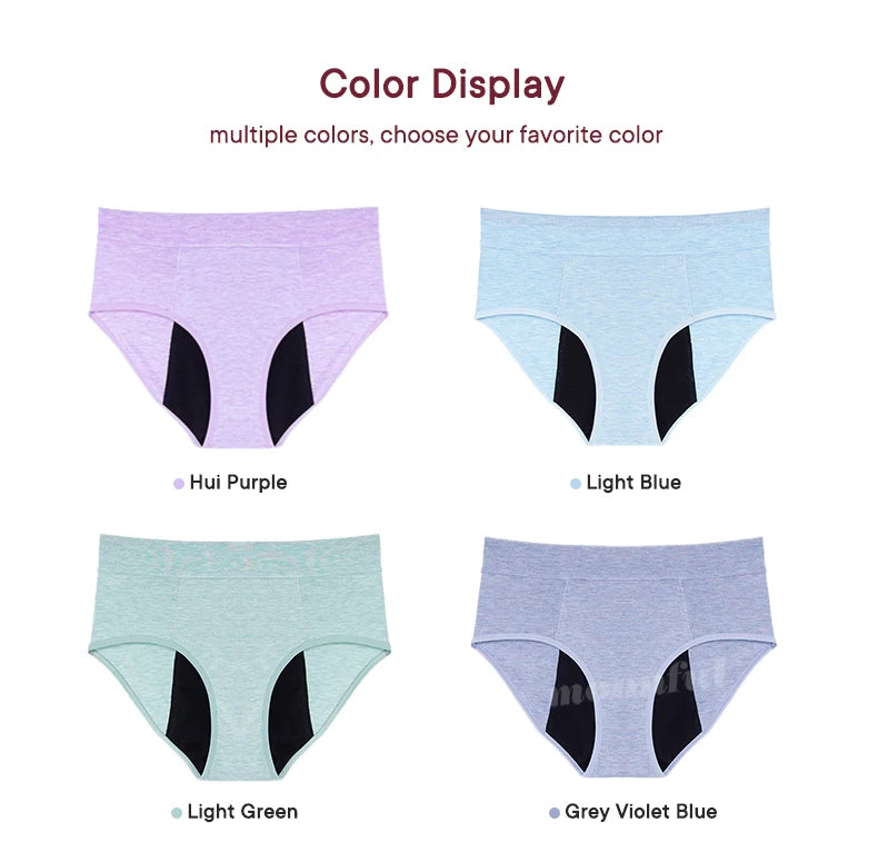 Menstrual Panties Woman Super Absorbent Menstrual Panties High Waist Bamboo Fiber Leakproof Menstruation Period Underwear Girl