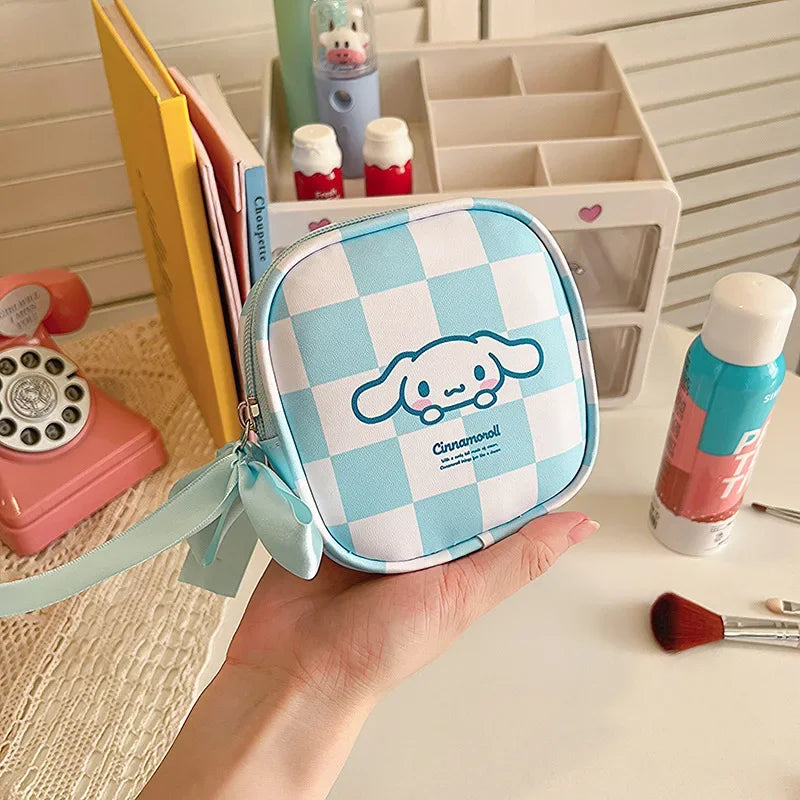 Anime Kuromi Storage Bag Cartoon Physiological Period Sanitary Pads Napkin Zipper Travel Gadgets Storage Bag Toys for Girls Gift